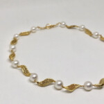 Wave Drop Earrings with Akoya Pearls - Image 2