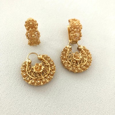 Agnes hoop and creolla double tamburin earrings